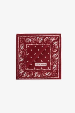 Brick red cashmere pattern pocket square