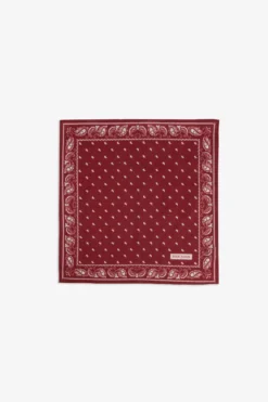 Brick red cashmere pattern pocket square
