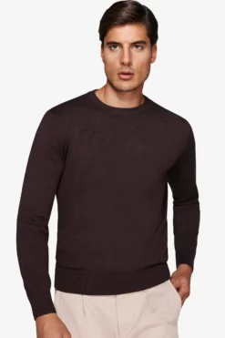 Brown basic crewneck jumper