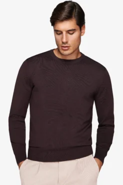 Brown basic crewneck jumper