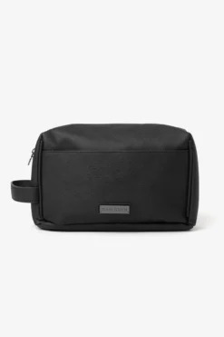 Brown beauty case in Saffiano leatherette