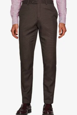 Brown birdseye regular suit trousers