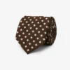 Brown micro pattern cotton tie