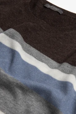 Brown striped knit t-shirt