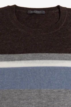 Brown striped knit t-shirt