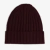 Burgundy Englihs rib beanie