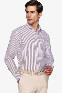 Burgundy striped shirt