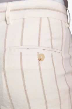 "Capri" cream pinstripe suit trousers
