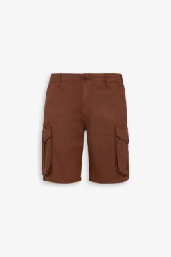 Caramel Herringbone cargo Bermuda shorts