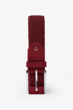 Casual red woven elastic belt