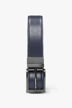 Classic double-sided belt in blue/burgundy
