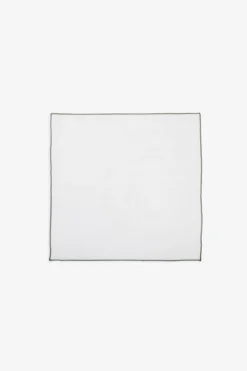 Cream contrasting profiles pocket square