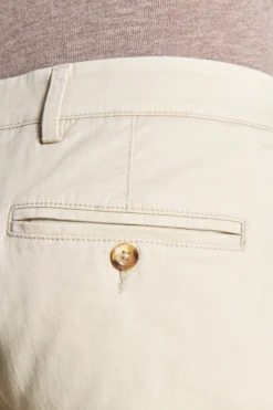 Cream cotton basic chino bermuda shorts