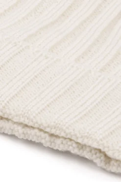 Cream English rib beanie