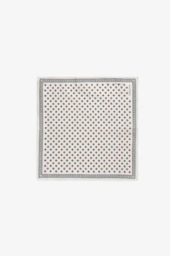 Cream floral geometric pattern pocket square