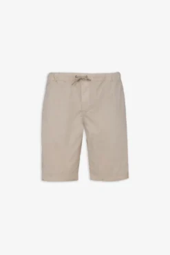 Cream garment-dyed Bermuda shorts
