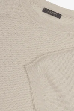 Cream honeycomb knit t-shirt