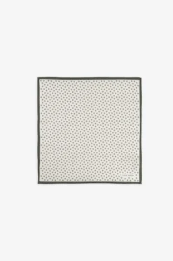 Cream micro floral design pocket square