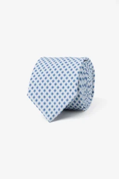 Cream micro-floral pattern tie