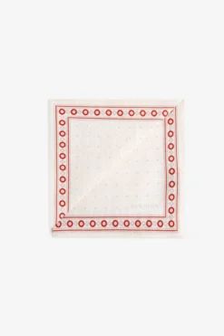 Cream polka dots pocket square