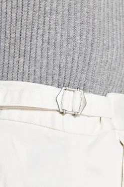 Cream textured Bermuda shorts