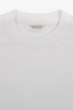 Cream woven knit t-shirt