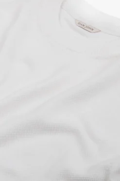 Cream woven knit t-shirt