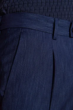 Dark blue denim effect trousers