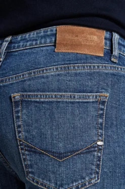 Dark blue denim trousers