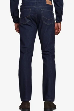 Dark blue denim trousers
