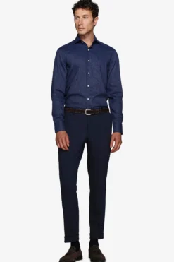 Dark blue pin point pattern shirt