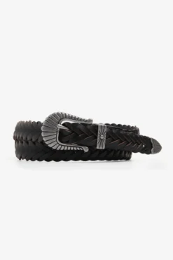 Dark brown braided belt
