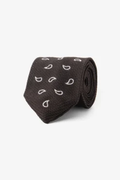 Dark brown cashmere design tie