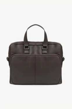 Dark brown faux-leather overnight bag