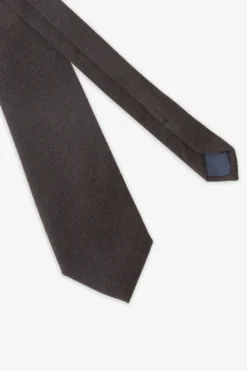 Dark brown flannel effect tie