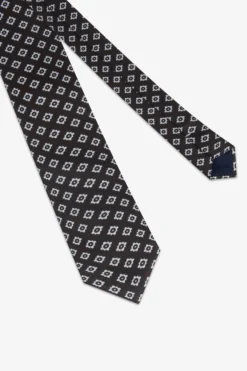 Dark brown macro flowers tie