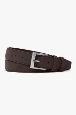 Dark brown suede casual belt