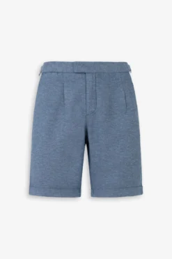 Denim linen blend melange Bermuda shorts