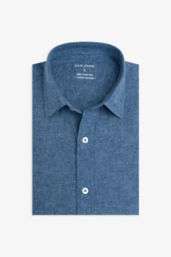 Denim linen blend shirt
