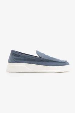 Denim suede loafers