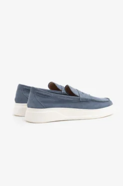 Denim suede loafers