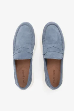 Denim suede loafers