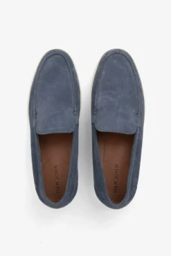 Denim suede loafers