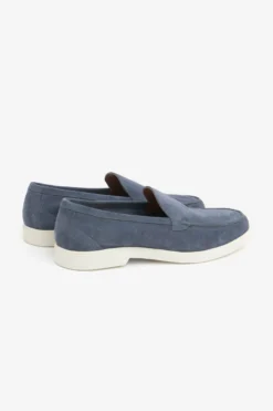 Denim suede loafers