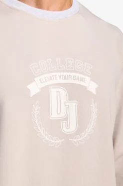 DNJ beige crewneck sweatshirt with logo