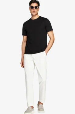 DNJ Black lightweight cotton t-shirt