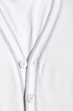 DNJ cream striped profiles cardigan