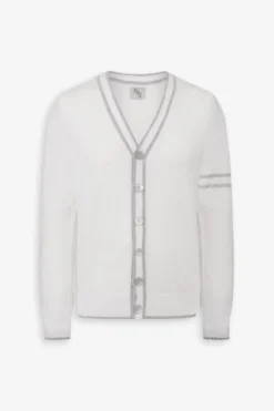 DNJ cream striped profiles cardigan