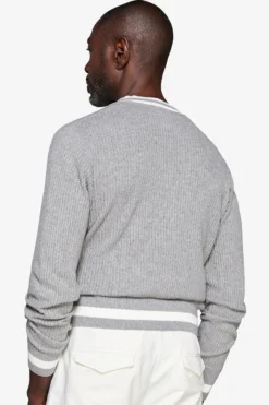 DNJ Gray V-neck sweater