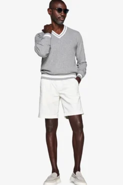 DNJ Gray V-neck sweater